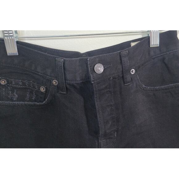 Free People Shorts Womens Size 26  Black Denim Shorts Witchy EMO Goth Cut Offs - Picture 2 of 9